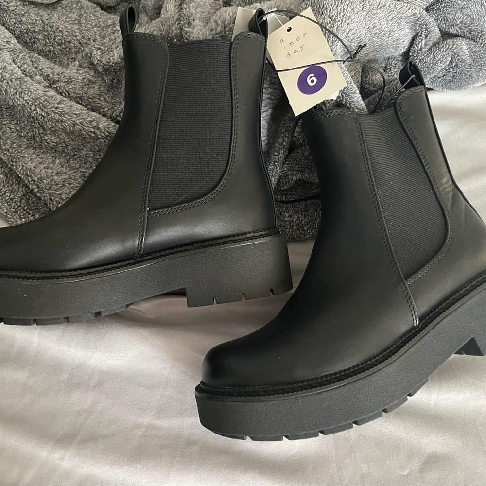 a new day Demi Black Platform Ankle Boots